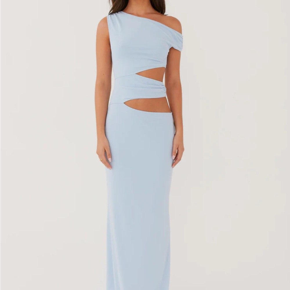 Peppermayo One-Shoulder Sky Blue Dress